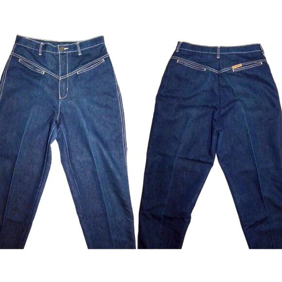 VTG 70s Gitano High Waist Tapered Cigarette Jeans | W 28" - Picture 6 of 8